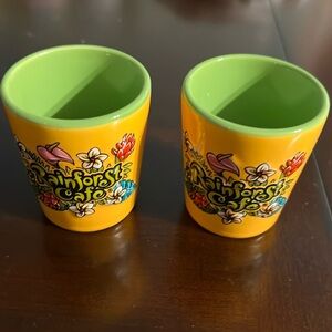 Brand new two Rainforest Cafe shot glass size